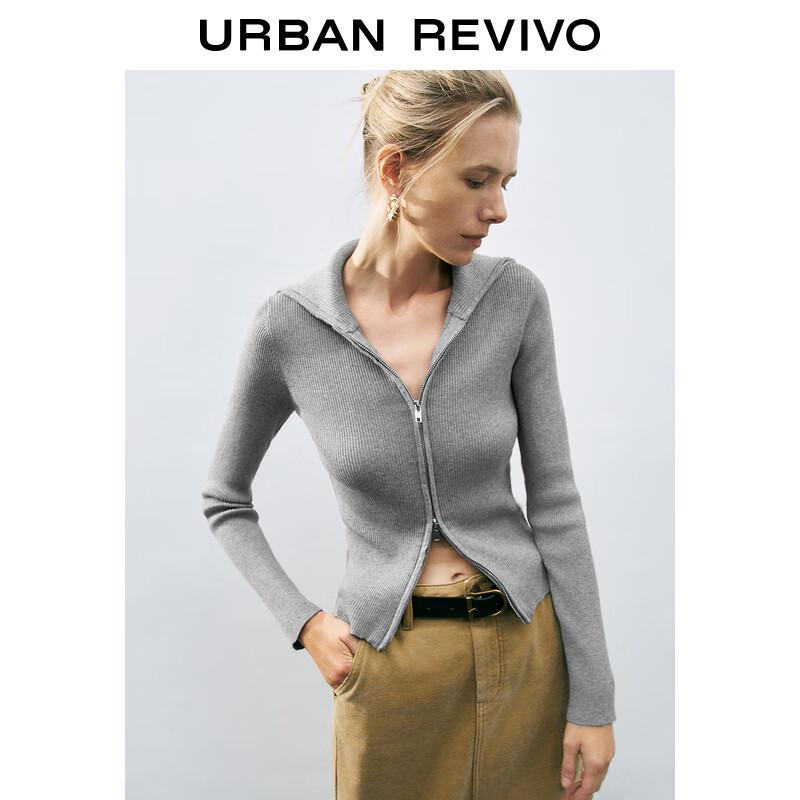 UR Women's 2025 Spring Slim Fit Stand Collar Knit Top