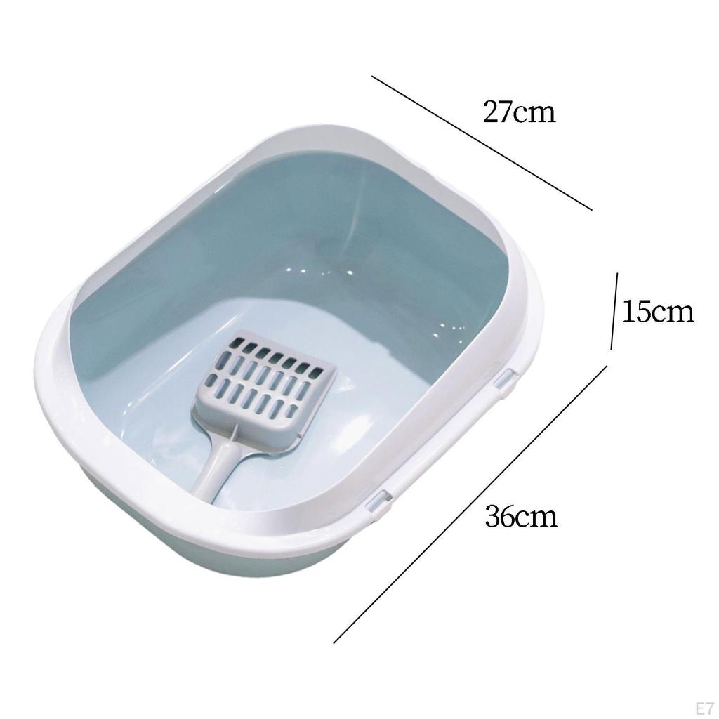 Cat Litter Tray Open Top Pet High Sided Splashproof Kitten Potty Toilet for Indoor Cats