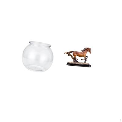 Transparent Small Fish Tank Ornament Aquarium Bowl Vase Table Office Sculpture Figurine Artwork