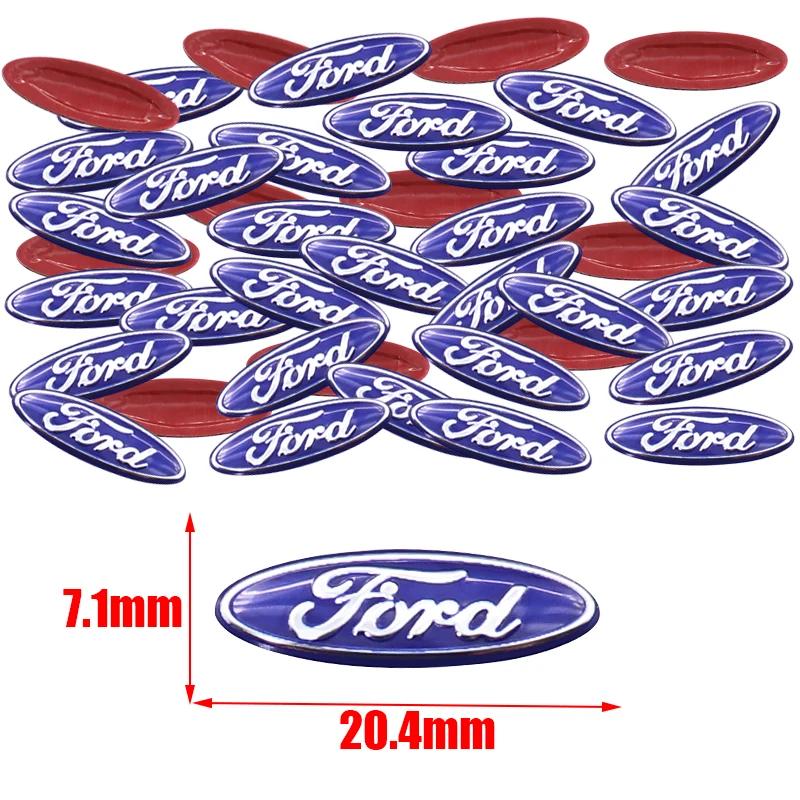 KLYD4 Car 50pcs 100pcs Ford 17.4mm 20.4mm 23.6mm 25.1mm 3D Aluminum Logo Key Fob Decoration Emblem Auto Key Badge Sticker Accessories