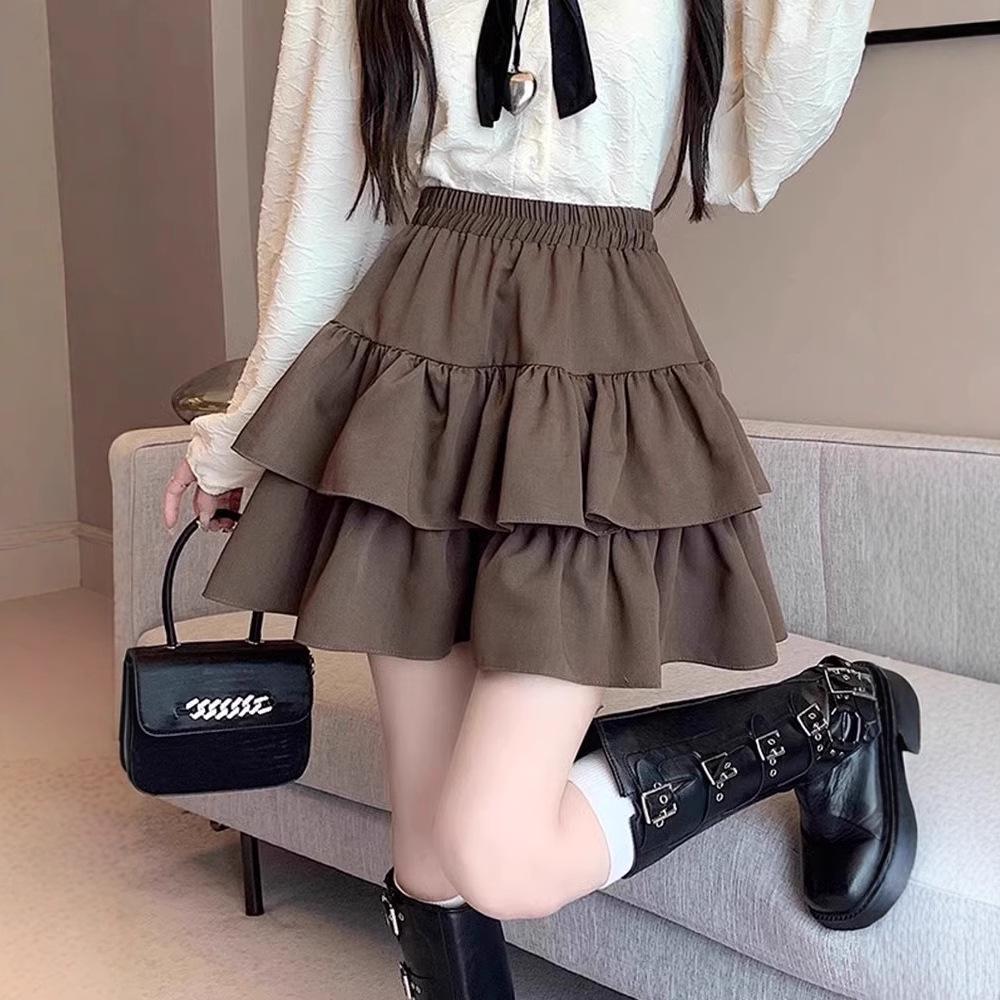 

Women s Khaki Pleated High Waist Midi Skirt - Slimming A-Line Fluffy Skirt for Spring/Autumn 2XL білий