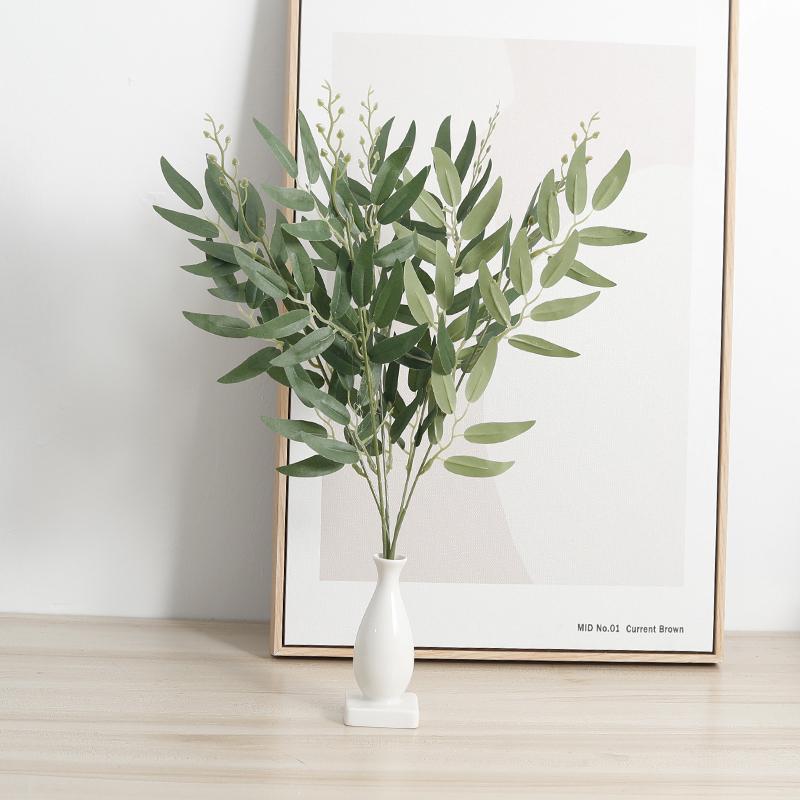 Kahaul Künstliche Seide Weidenstrauß Falsche Blätter Zuhause DIY Hochzeitsdekoration Dschungelparty Weidenranke Künstliches Laub Pflanzen Kranz