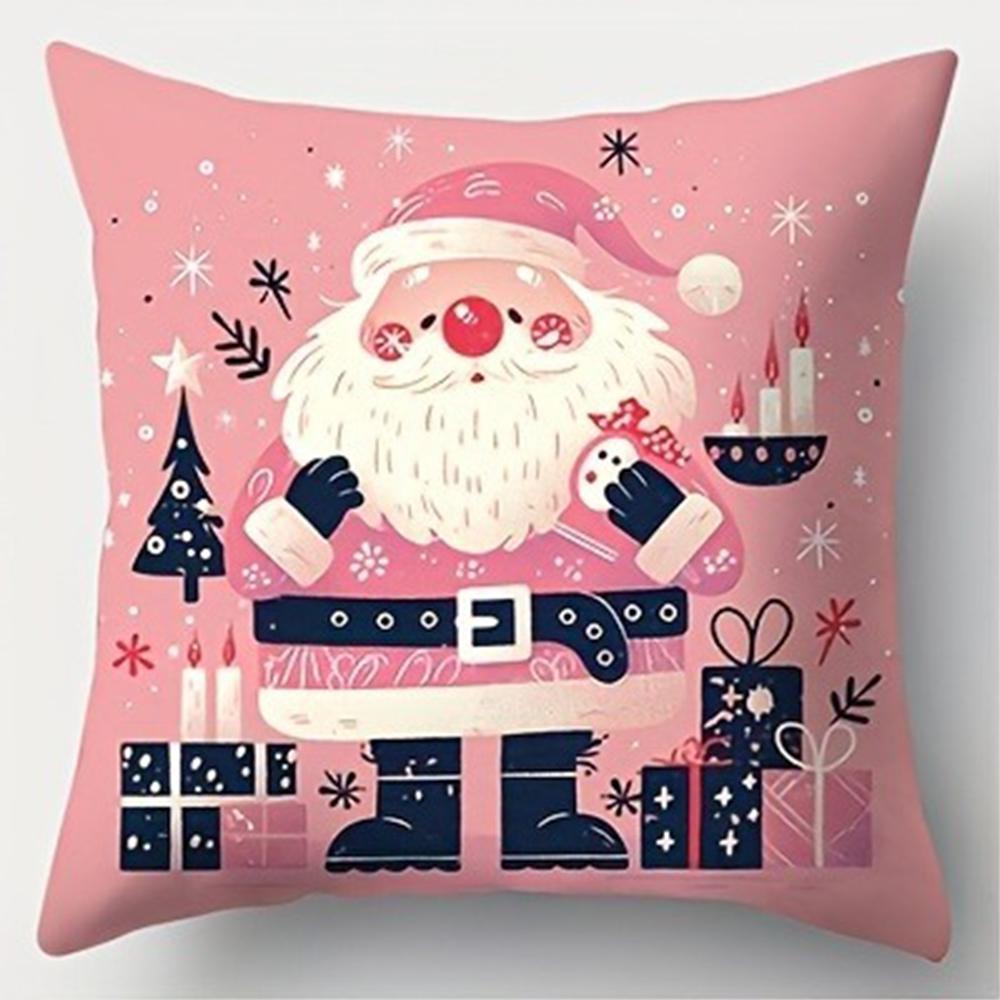 Christmas Decoration Pillowcase New Year Gift Living Room Sofa Cushion Cover Room Home Decoration Zipper Opening and Closing
