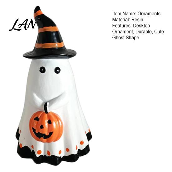 Halloween Gifts for Friends Ghost Ornament, Cute Tabletop Sculpture, Durable Resin Decorative Centerpiece Table Home Party Festive Shelf Ornaments
