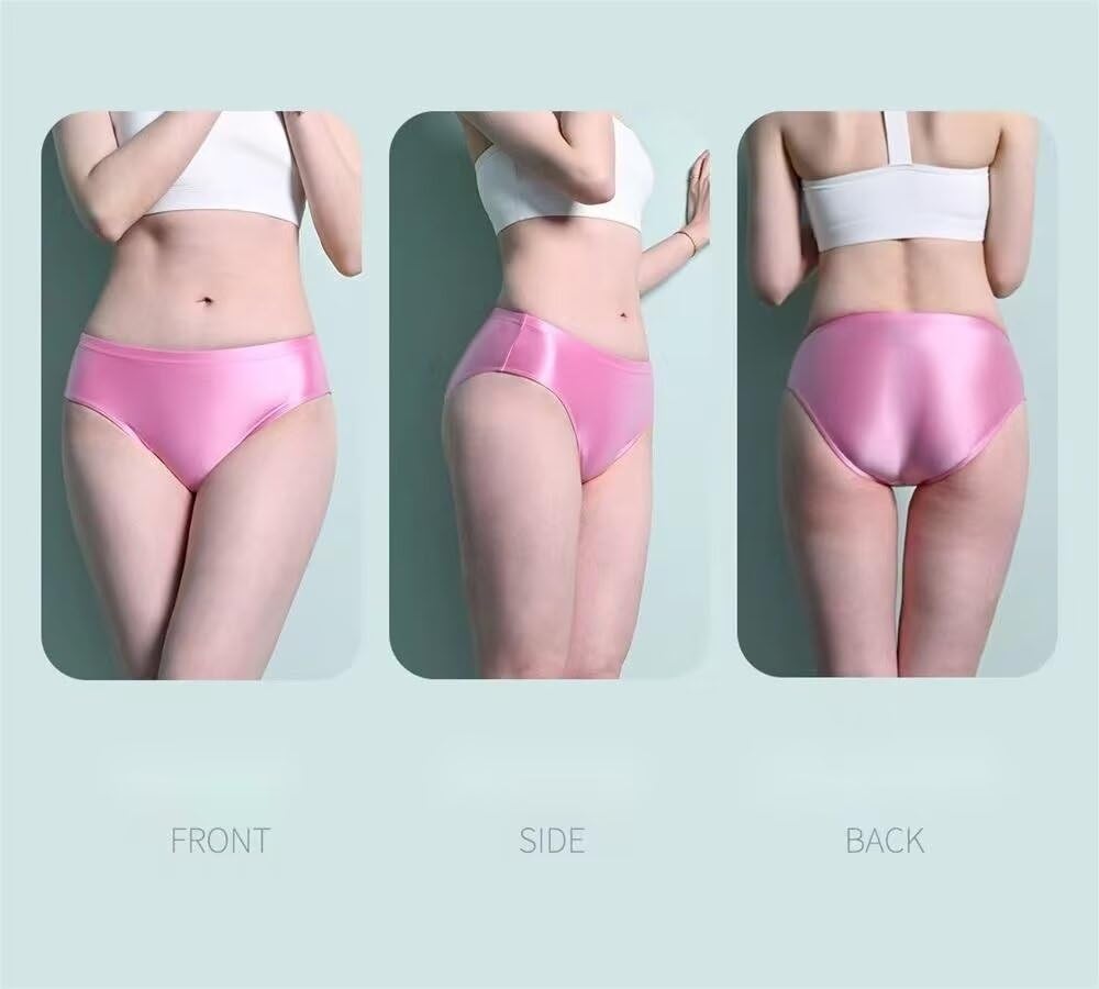 MJINM Low Waist Panties Trunks Stretch Tight Silky Transparent Sports Swimming Bikini Panties Bold Cosplay Thick Women's (Navy, XL)