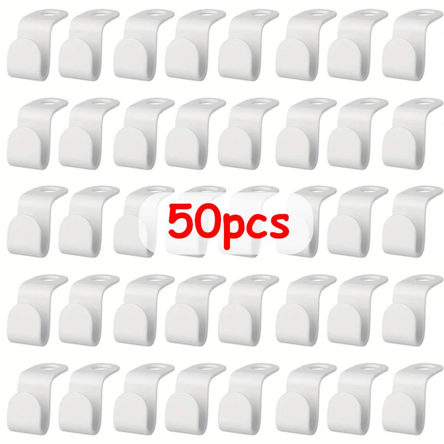 

50pcs Space-Saving Plastic Clothes Hanger Connector Hooks Extender Clip for Cabinets Wardrobes Efficient Organize Tools