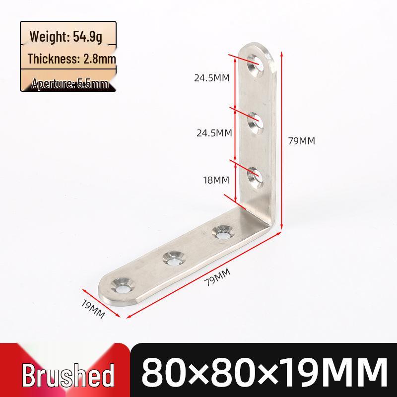 Stainless Steel L-Shaped 90° Angle Bracket Shelf Support