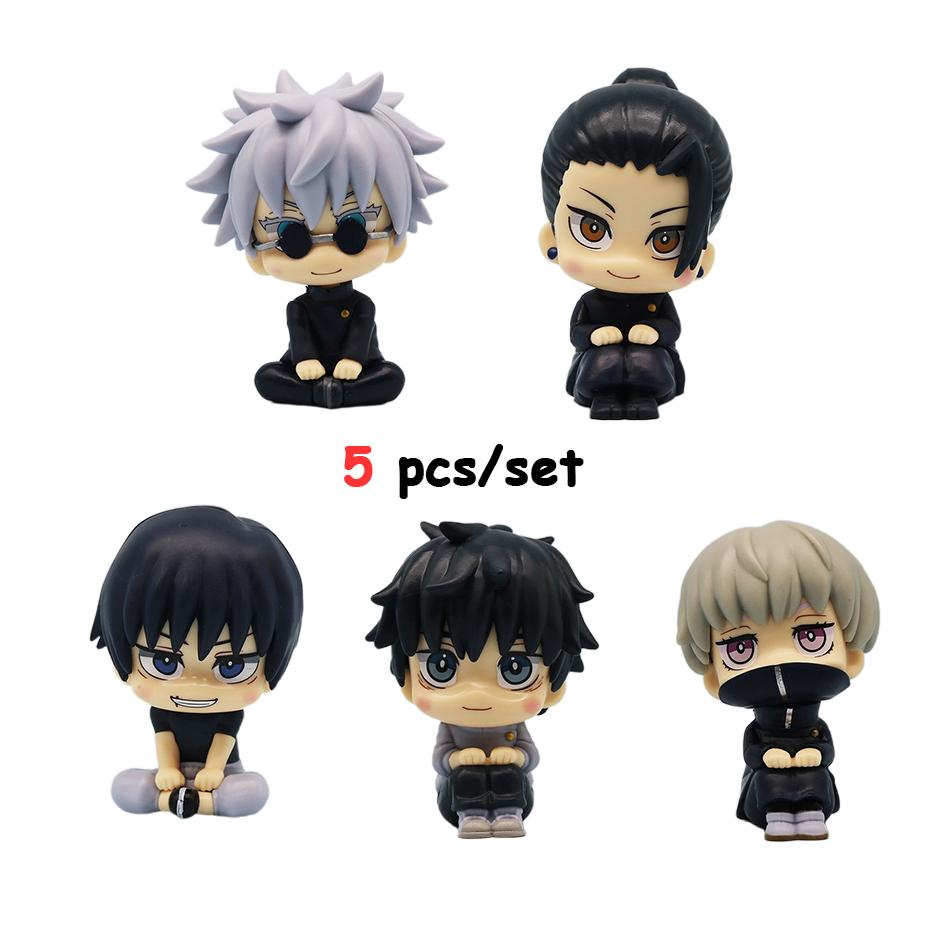 New 5Pcs/set Jujutsu Kaisen Cute Yuji Itadori Gojo Satoru Q Ver. PVC Action Figures Anime Figure Model Toys Collection Doll Gift
