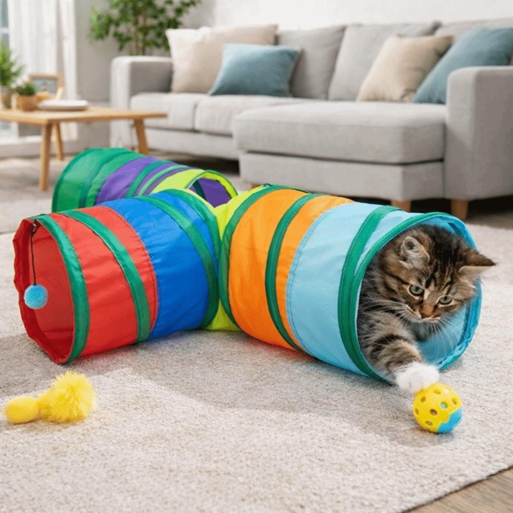 Interactive Pet Play Tunnel Breathable Kitty Training Toy Funny Cat Hiding Cave  Training