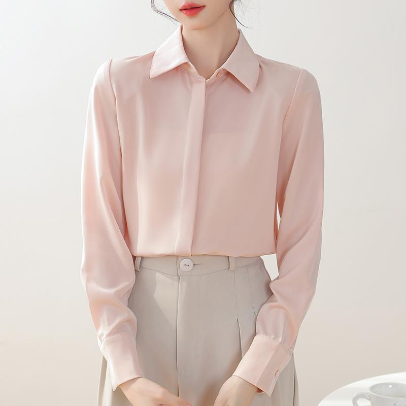 Fashion Blouses Shirts Long Sleeve Turn Down Collar Office Lady White Black Chiffon Blouse Shirt Women Tops J749