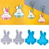 Shiny Glossy Easter Couple for Key Pendant Mold Resin Craft Easter Day Bunny Mold for DIY Keychain Necklace Charms Makin
