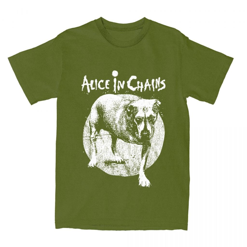 Men Women T Shirt Alice In Chains Rock Art Animal DOG T Shirts Hip Hop Summer Tee Shirt Y2K Basic Design Cotton Clothing Gift