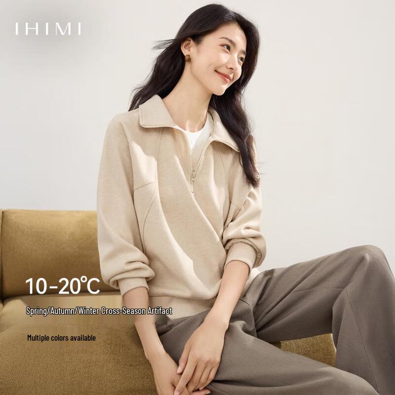 IHIMI Women s Retro Mock Neck Sweatshirt L