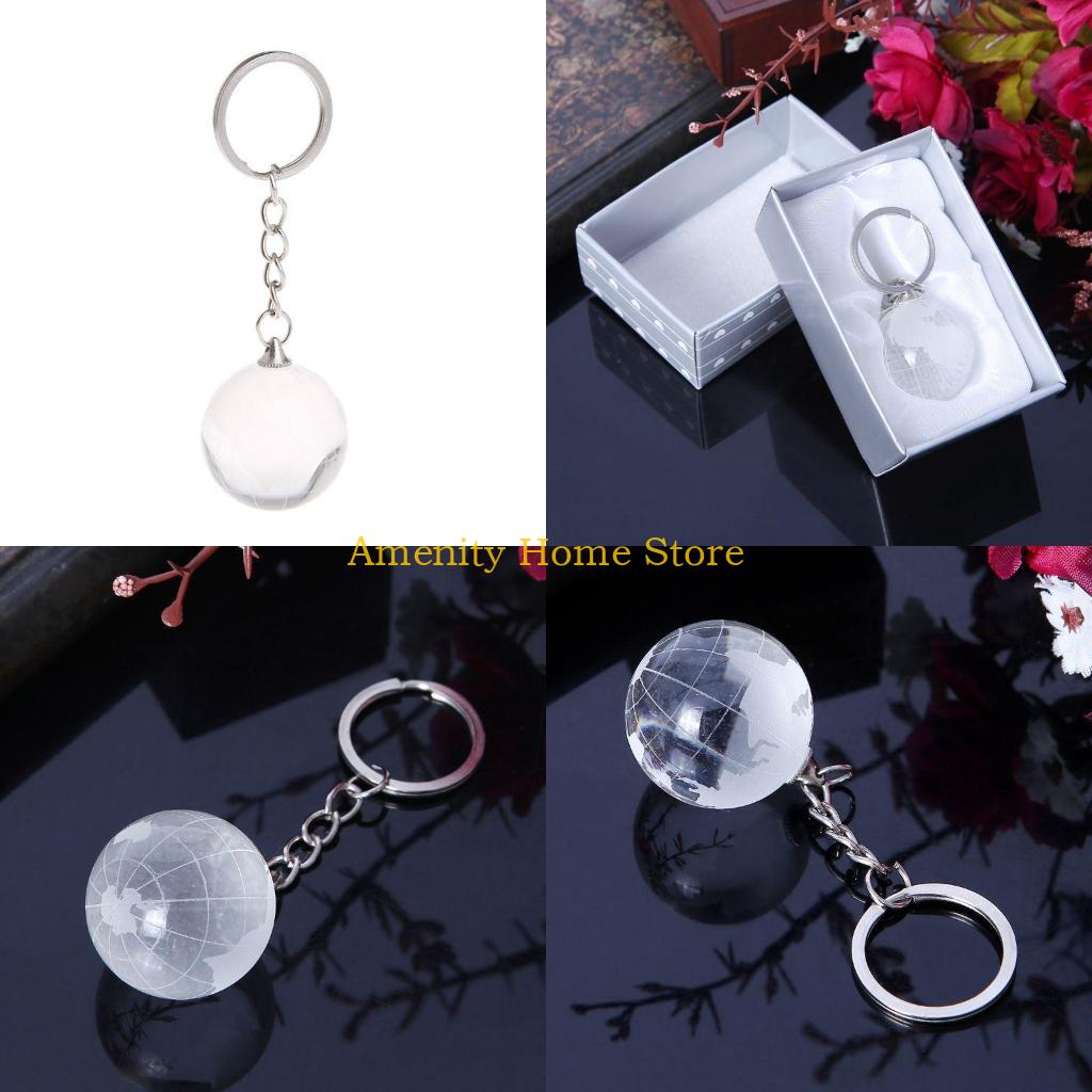 

F26C Crystal for Key Chain Ring Keyring Keychain World Glass Pendant for Cre чистый