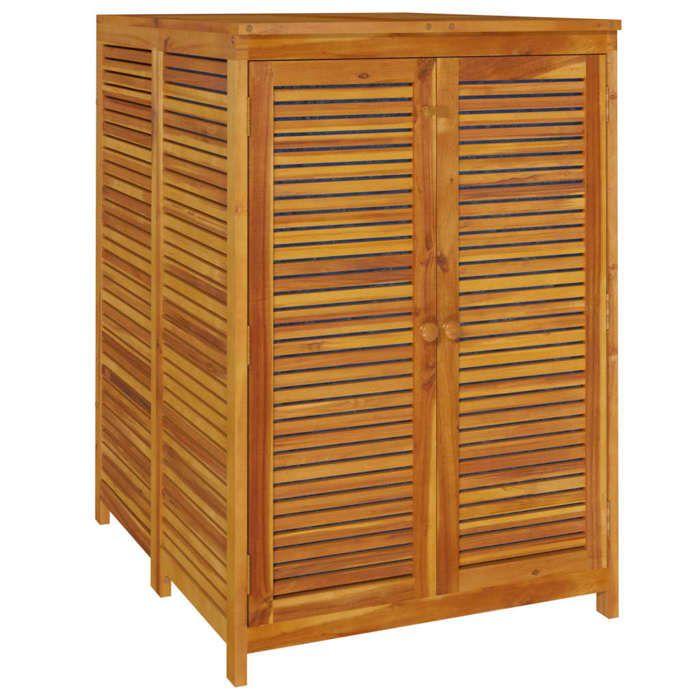VidaXL Boîte de Rangement de Jardin, Coffre à Outils avec Porte, Bac de Rangement, Organisateur de Patio Terrasse, Bois 360029