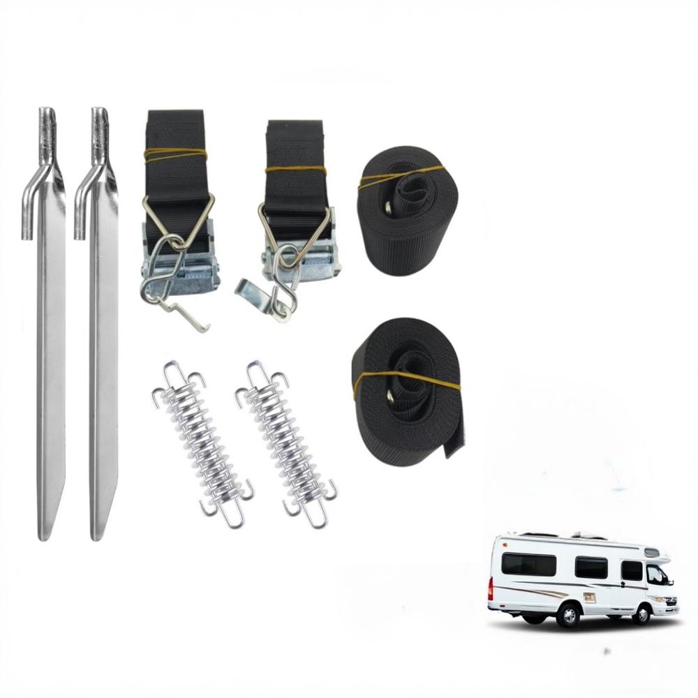 1set  Awning Storm Hold Down Side Straps Canopy Securing Hooks For Thule Caravan Motorhome Storm Wind RV Accessories