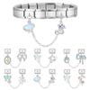 Dreamy Butterfly Moon Star Tulip Tassel Chain Italian Charm Links Fit 9MM Stainless Steel Bracelet Women DIY Making Jewelry