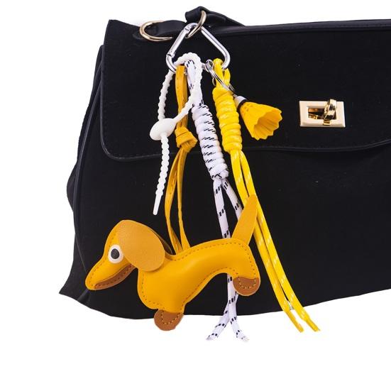 Yousheng Dachshund Dog Bag Pendant Bag Charms with Woven Umbrella Retractable Rope Keys Bags Wallets Accessories