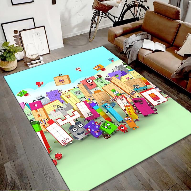 1pc 3D-Number-Blocks-Cartoon Design Printed Area Rug Carpet for Bedroom Living Room Home Decor Rugs Mat Non Slip Mat Rug for Bedside