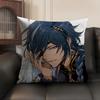Kaeya Cute Genshin Impact Cushion Cover Natural Linen Organic Fabric Double-Sided Printing Sofa Home Decor Gift Pillow Case