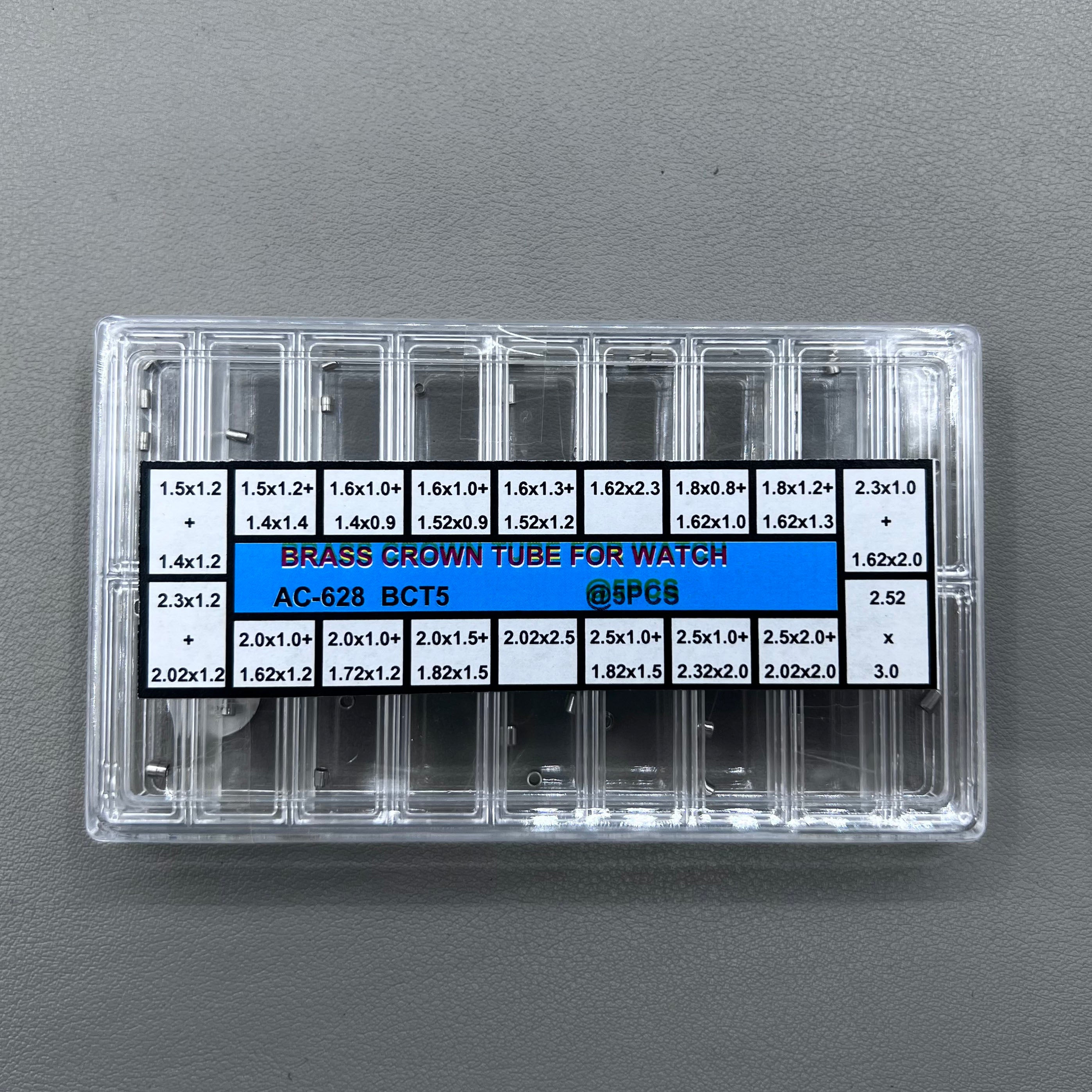 18 Sizes Assortment of 90 PIECES Brass Watch Crown Tube Shapes 1 or 2 Steps