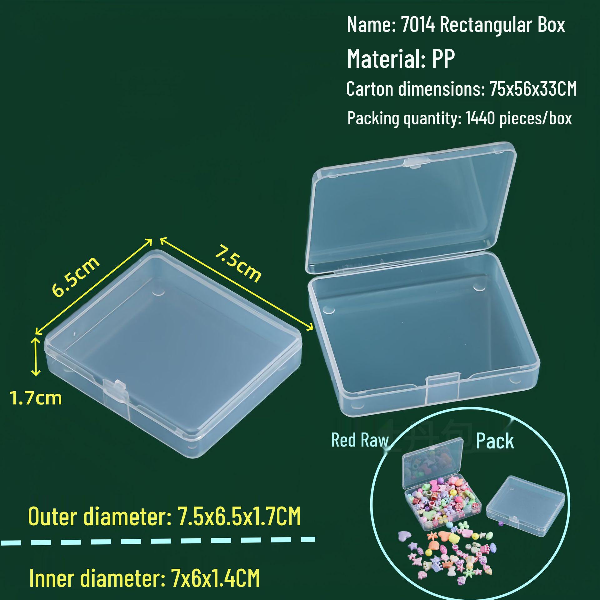 Rectangular Transparent PP Plastic Storage Box with Lid for Tools & Hardware