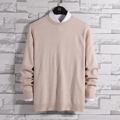 2025 Frühling und Herbst Winter Herren Rundhals Plus Übergröße Pullover Jugend Einfarbig Locker Gestrickter Pullover