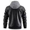 Men's PU Leather Hooded Jacket - European & American Style, Autumn/Winter Motorcycle Design