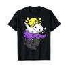 Nonbinary Pride Kawaii Axolotl Flower Flag T Shirt Vintage Top For Everyday Wear Breathable Comfortable Soft Homme