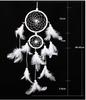 Handmade Pink White Feather Dream Catcher Wall Hanging Decoration Wind Chime Car Wedding Decoration Craft Girl Gift Ornament