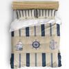Nautical Anchor Ship Lighthouse Whale Art 3dílná sada povlečení pro manželskou postel Domácí textil Povlak na přikrývku Povlak na polštář Povlak na polštář