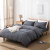 Class A Washed Cotton 4-piece Set King Duvet Cover Queen Size Option Pure Cotton Bed Sheet Pillows Zipper Closure Solid Color EU