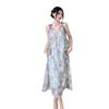 Coffee break French sleeveless floral suspender dress children's summer new high-end and thin temperament long dress