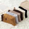Solid Color Embroidery Bear Girls Mid-tube Socks Female Hosiery Coral Fleece Socks Cute Floor Socks