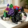 Cat Flower Bouquet Succulent Planter Building Blocks Set Creative Plants and Animals Model Decoration DIY Bricks Toys Xmas Gifts