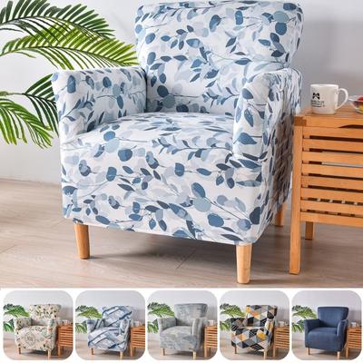 Housse de Canapé Club Floral Élastique Spandex Housses Fauteuil Crapaud Extensibles Housse de Canapé Simple pour Bureau Comptoir de Bar Salon