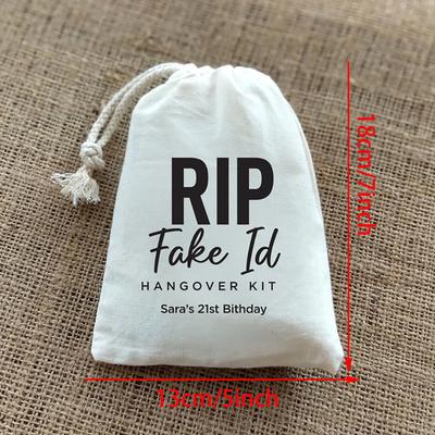 Personalizado 4 Peças RIP Identidade Falsa Kit Ressaca Festa de 21º Aniversário 21 Kit Sobrevivência Aniversário Ressaca Sacola Lembrancinha Festa Despedida de Solteira