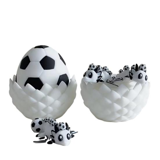 

Flexible Sports Ball Dragon Egg Fidget Toy 3D Printed Dragon Egg with Winged Dragon Inside Collectible Articulated Dragon Desk Toy for Stress Relief Football