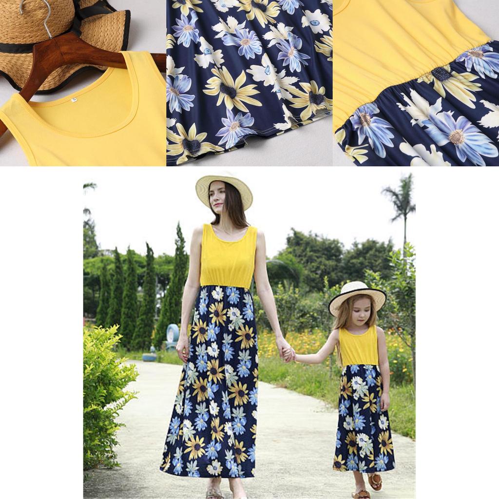 Matching Clothes Family Women Girls Mother And Daughter Floral Dresses New