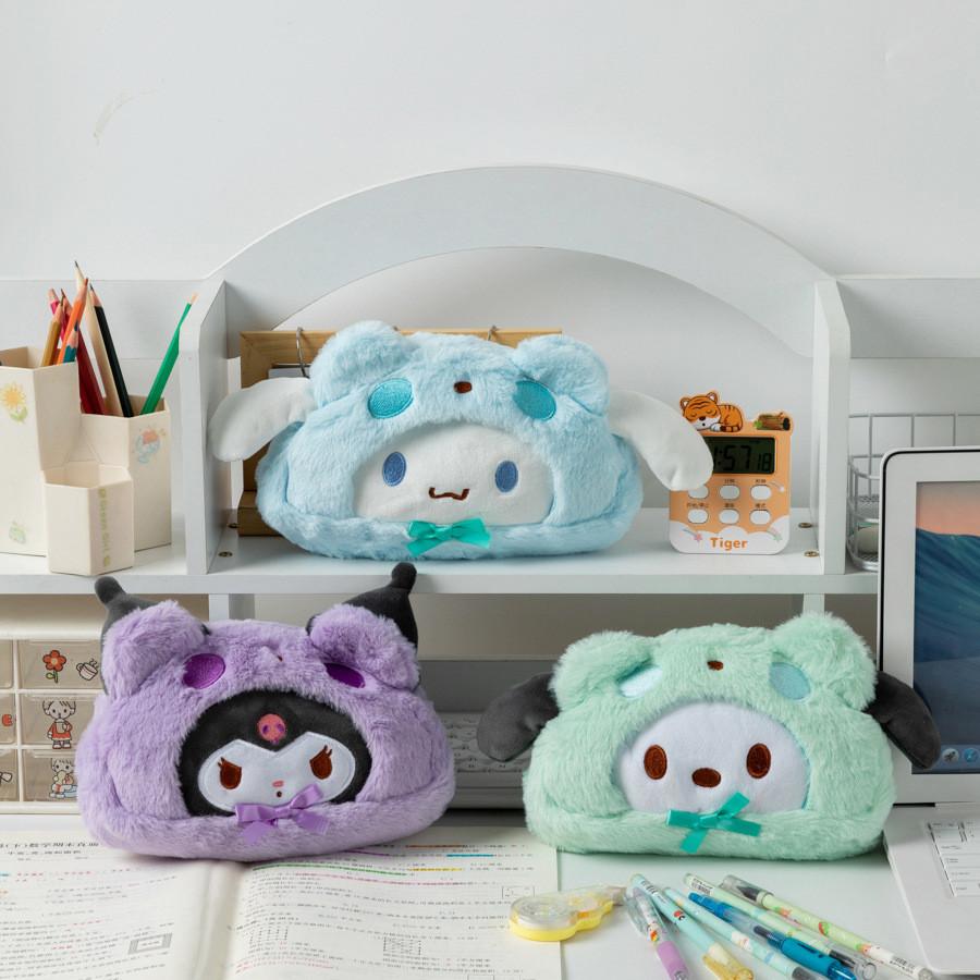 Sanrio Plüsch Cartoon Federmäppchen für Mädchen Mit Weichem Stoff Aufbewahrungs-Organizer