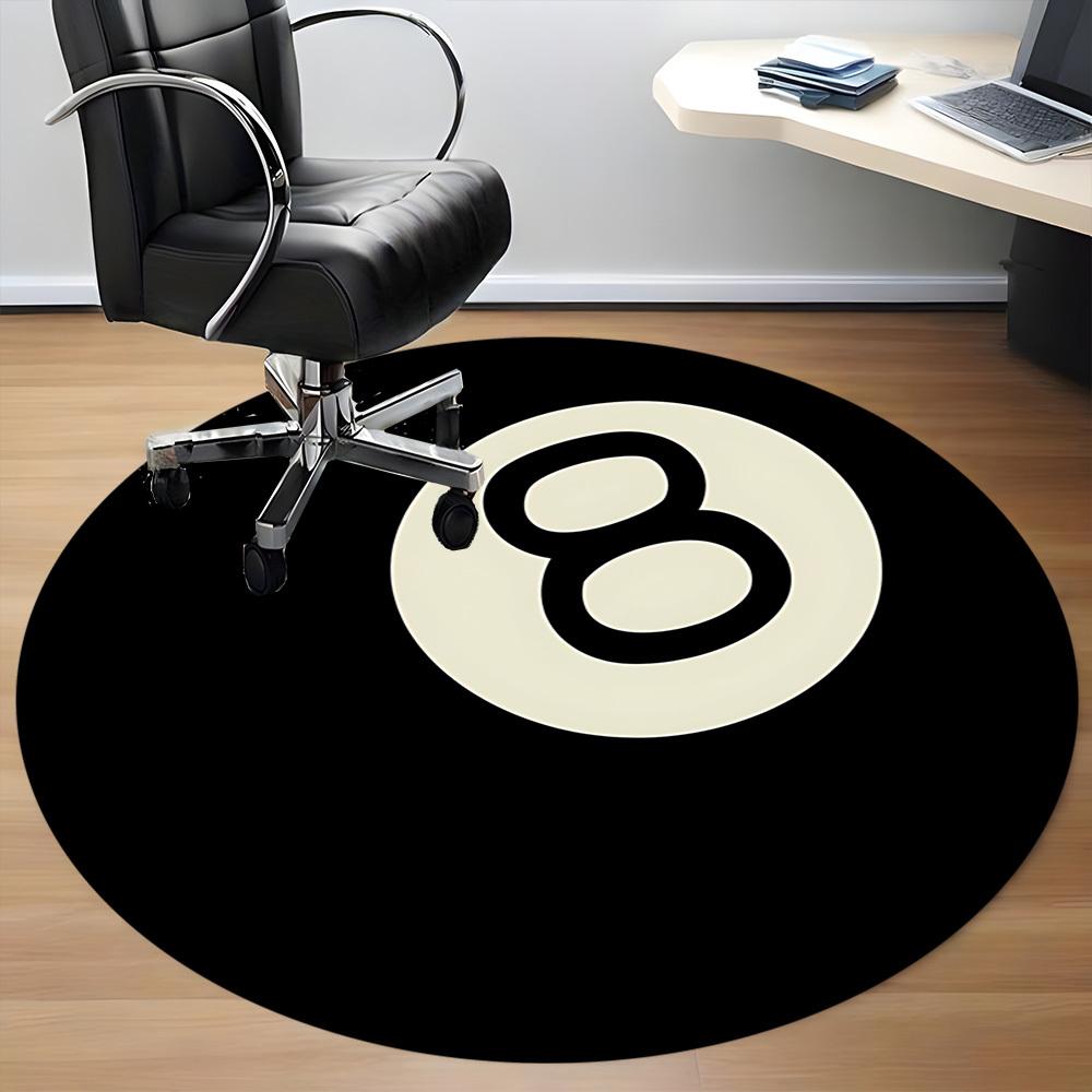 1 Stück Billardkugel Stuhl Teppich für Büro Rutschfest, Maschinenwaschbarer Teppich für Büro - Feiertagsdekoration Maschinell hergestellt yy251029031