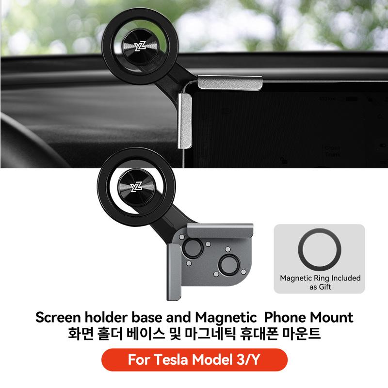 YZ Magnetic Car Phone Holder For Tesla Model Y YL 3 Highland Juniper N52 Screen Mount Universal Phone Stand for All iPhone