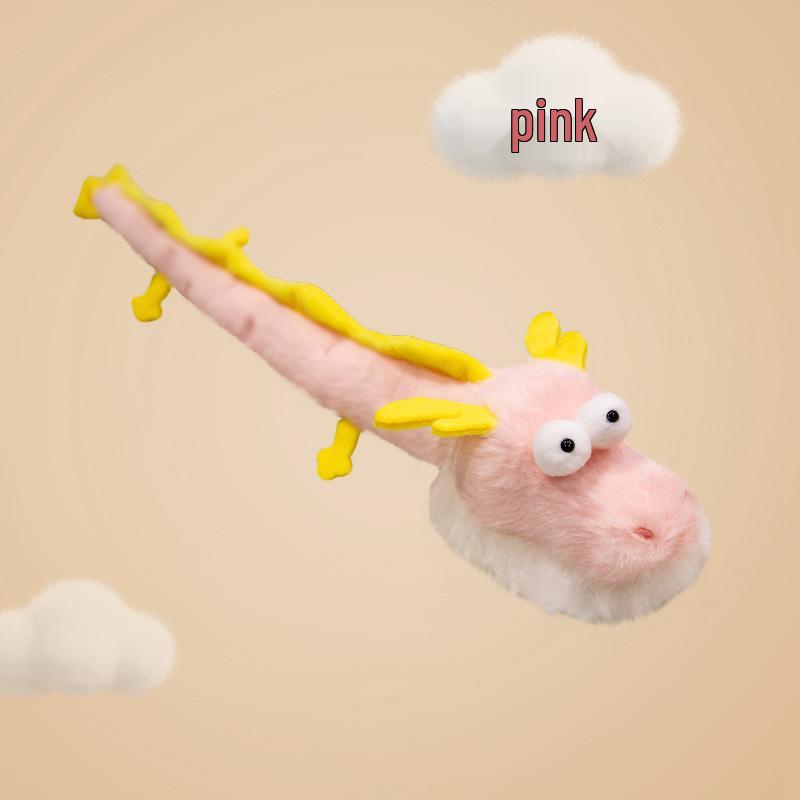 

Сгибаемая плюшевая игрушка Маленький Дракон - Забавная кукла Дракон по знаку зодиака, Детский подарок и украшение 55cm (0.1kg) розовый