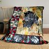 Zebra Pattern Art Quilted Blanket Bedroom Blanket for Livingroom Couch Lunch Break Soft Throw for Friend's Festival Gift