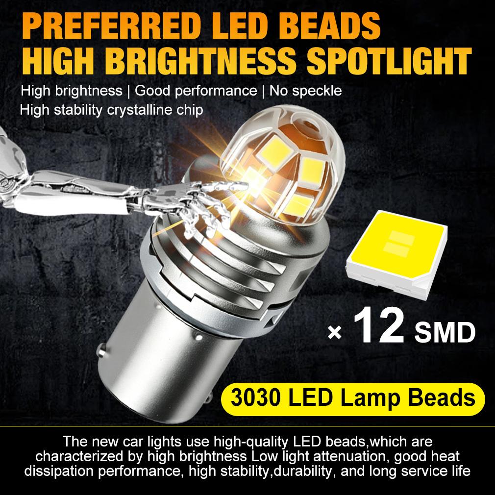 2X 1156 BA15S BAU15S P21W Led Bulbs PY21W 1157 BAY15D P21/5W T20 W21/5W W21W 7440 7443 T15 W16W Car Reverse Brake Signal Light T10 Auto Interior Lamp