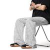 Summer Thin Plaid Seersucker Casual Pants Men and Women Loose Lazy Wind Drawstring Straight Pants Simple Commuter Trousers