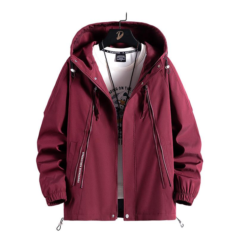 Chaqueta de hombre de talla grande con capucha para hombre, ropa informal para hombre, chaqueta