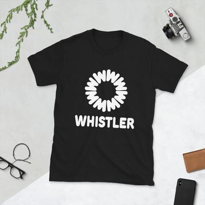 Whistler Retro Logo Snowflake 1980s Ski Canada Vancouver Unisex T-Shirt