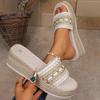 Fashion New Summer Espadrilles Platform Slippers Women Bohemian Style Gold Striped Wedges Sandals Woman Thick Sole Casual Beach Slippers