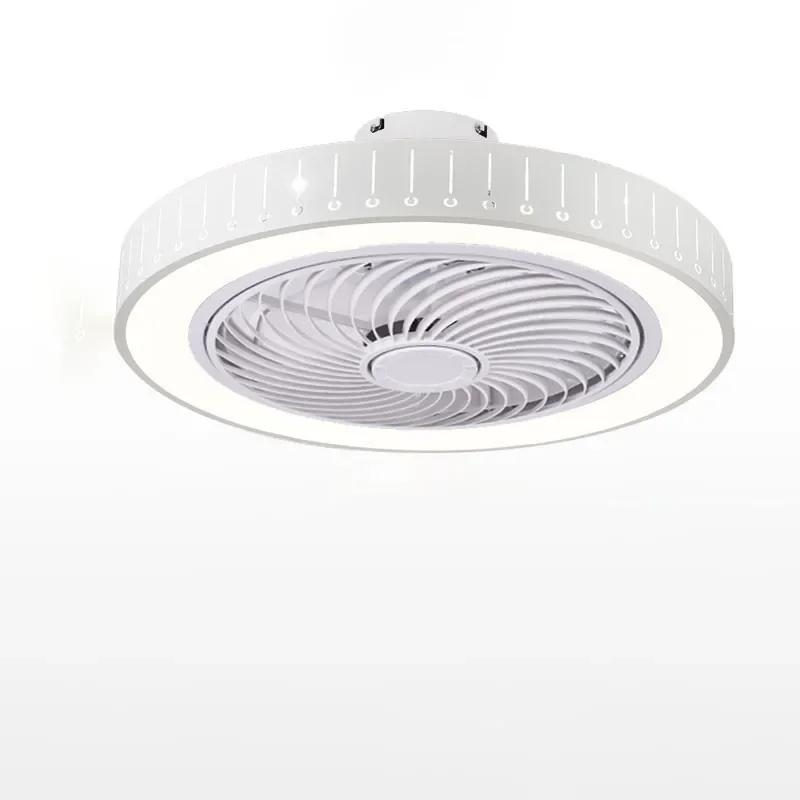 Modern Minimalist Living Room Ceiling Fan Light White LED Chandelier Remote Control Dimmable Bedroom Living Room Fan with Light